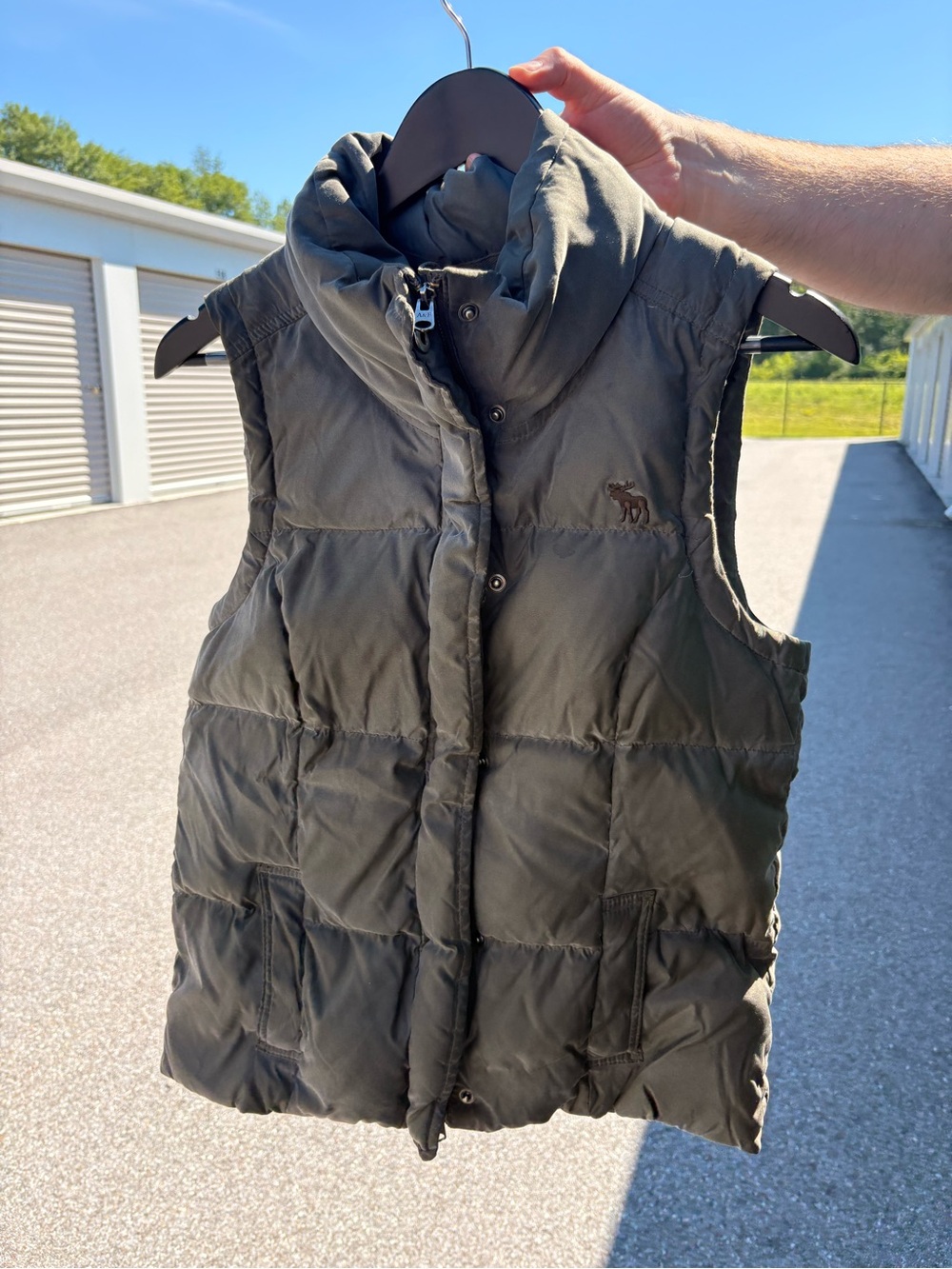 Abercrombie & Fitch Olive Green Puffer Vest